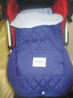 Baby Bunting Fits Standard Size Strollers, Infants Carriers and Car Seats (Navy with Pastel Blue Lining)