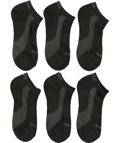 Puma “Give Chase” 6-Pack Running Socks – black, 7 – 8.5