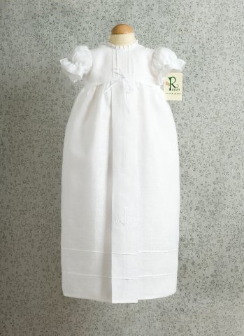 100% Linen Christening Gown, Hand Crafted in Ireland