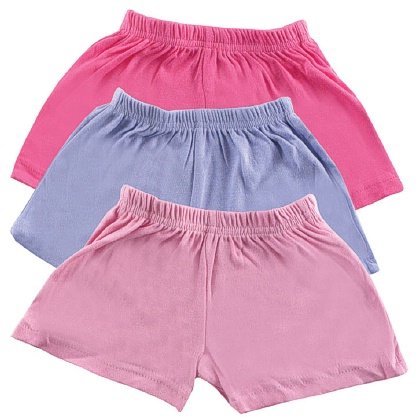 Luvable Friends Shorts 3 Pack, Pink, 0-3 Months