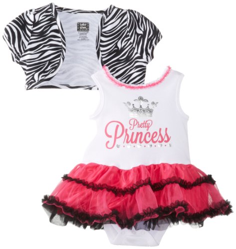 Baby Glam Baby-Girls Newborn 2 Piece Dress Set with Shrug, Fuchsia Purple, 0-3 Months